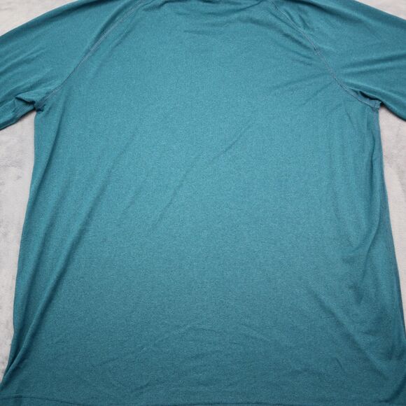 Champion Shirt Mens L Green Long Sleeve Crew Neck Polyester Logo Casual T Shirt - Picture 14 of 16